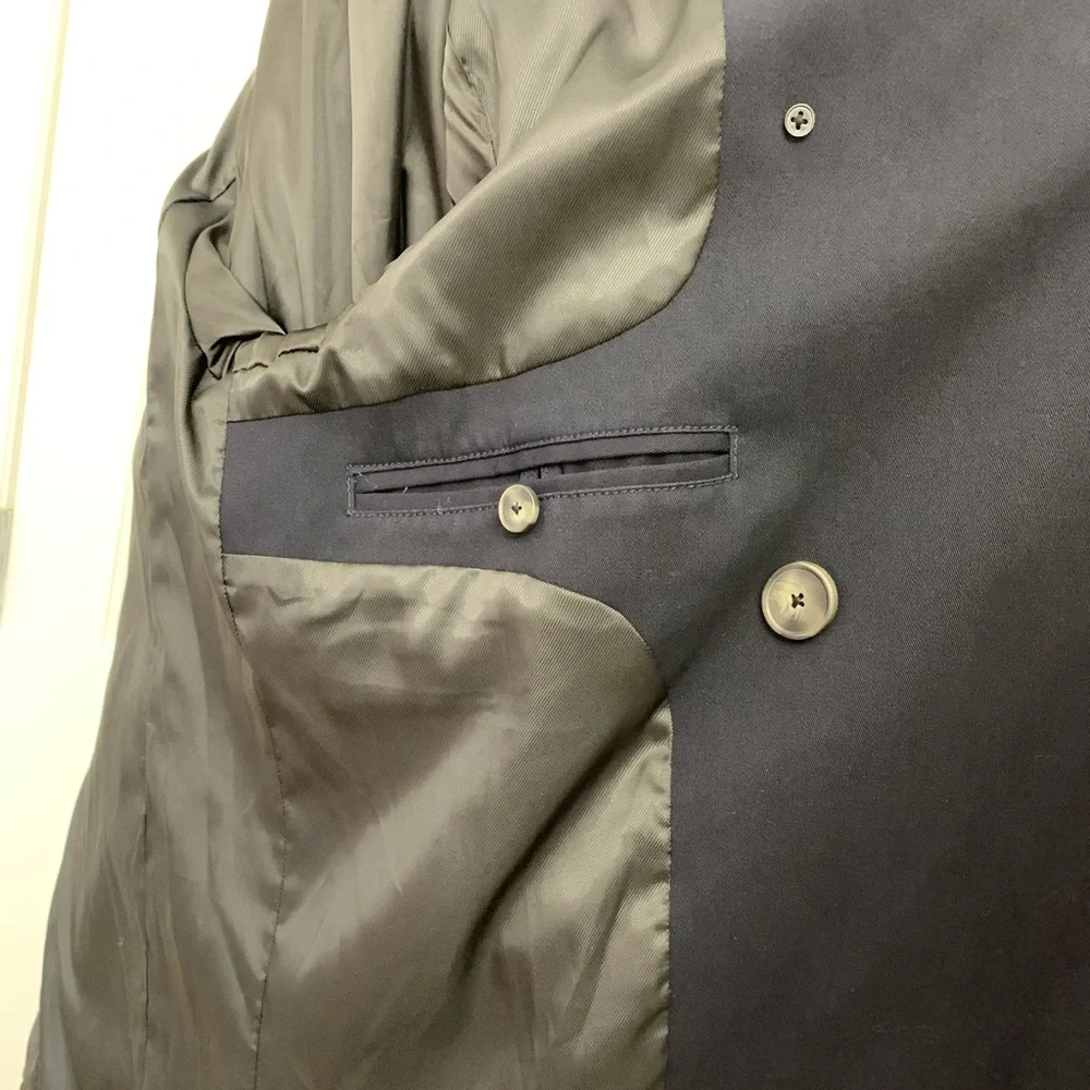 H&M Men’s Navy Trench Coat - Picture 5 of 6